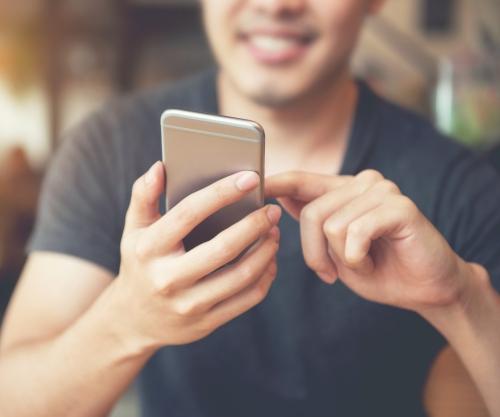 Person using mobile phone